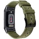 Zeit Diktator Watch Band Compatible with Fitbit Charge 5 Canvas Watch Straps for Men Medium, No gemstone