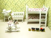 Juego de 5 muebles de dormitorio infantil miniatura para casa de muñecas 1:12