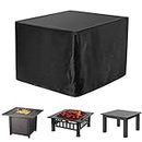 WOMACO Heavy Duty Patio Table Cover, Gas Firepit Cover Waterproof Outdoor Furniture Cover (31" x 31" x 24", Black)