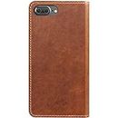 Nomad Leather Folio Wallet Case for Apple iPhone 7 Plus Brown Rugged Patina