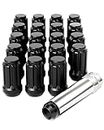 Orion Motor Tech 20PCS 12x1.5 Spline Lug Nuts with Cone Seat, 3/4" 19mm Hex 1.38x0.8 in. Blackened Car Accessories, Compatible with Cadillac Chevrolet Cruze Malibu Ford Fusion GMC Honda Accord Hyundai