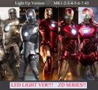 Figura de acción ZD LED Light Up Iron Man MK1 MK2 MK5 Mk4 colección nueva en caja