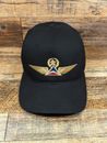 Vintage Delta Airlines Pilot Wings Embroidered Snapback Black Hat Cap