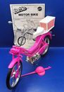 Mattel 1983 - Barbie Hot Pink Moped SCOOTER Motor Bike Bicycle w Basket & Helmet