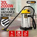 UNIMAC 30L Wet and Dry Vacuum Cleaner Blower Bagless 2000W Drywall Vac