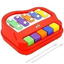 Tender Care 2 in 1 Xylophone Piano Musical Toy Drum for Toddlers 1-5 Years Old, Multicolored Keyboard Xylophone Piano, Preschool Educational Musical Learning Instruments Toy for Baby Kids Girls Boys