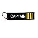 Pilot18 CAPTAIN IIII Black premium embroidery keychain in aviation theme for pilots and crew