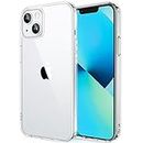 GeeEase iPhone 13 Case - Crystal Clear & Anti-Yellowing - Mil-Grade Shockproof Protection - Hard PC & soft TPU Protective Phone Case - Slim Thin Fit Cover 6.1-Clear