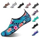 HMIYA Aqua Socks Beach Water Shoes Barefoot Yoga Socks Quick-Dry Surf Swim Shoes for Women Men (Forest, 38/39EU)