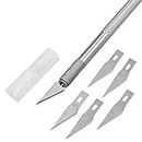 ikis Detail Precision Pen Knife with 5 Interchangeable Sharp Blades for Carving & Mat Cutting Paper Cardboard Sheets Thermocol Craft Razor Cutter Blade Art Pencil