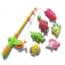7Pcs Funny Fishing Rod Magnetic Fish Game Educational Toy Kids Baby Bath Time AU
