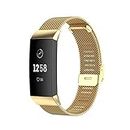 Turnwin intended for Fitbit Charge 4 Bands, Bling Chain Crystal Stainless Steel Solid Metal Adjustable Replacement Watch Band Wristband Strap Bracelet intended for Charge 4/ Charge 3 Bands Fitness Tracker (Champagne)
