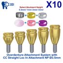 10x Prosthetic KIt Conical Straight Loc In Attachment NP Abutment 4 Caps Housing