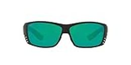 Costa del Mar Men's Cat Cay Sunglasses, Blackout/Green Mirror 580Plastic, 60.9 mm