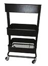 RASKOG Home Kitchen Bedroom Storage Utility Cart Black , Automotive, Tool & Industrial , Office Maintenance, Janitorial & Lunchroom, Carts, Service/utility by Unbrand