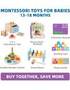 BIMBLY Montessori Toys for 1 Year Old 6 in 1 Learning Educational  Wooden Toys85