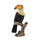 Abaodam Office Decorations for Women Simulation Toucan Figurine Model Toy Creative Desktop Ornaments Collection Home Office Decoration Craft Gift