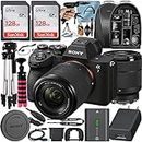 Sony Alpha a7 IV Mirrorless Digital Camera 33MP Full-Frame with FE 28-70mm Lens + 2 Pack SanDisk 128GB Memory Card + Tripod + Backpack + A-Cell Accessory Bundle
