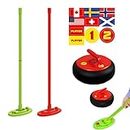 TAYSTE Curling Toy | Competitive Curling Game Outdoor | Ice Curling Equipment Electric Light Children's Indoor And Outdoor Sports Curling Parent-child Team