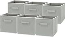 SimpleHouseware Foldable Storage Bins Cubes Organizer, 6 Pack, Grey