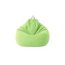 iayokocc Bean Bag Chair Cover Only Without Filling - Stuffed Animal Storage & Memory Foam - Washable Soft Linen Bean Bag Chairs Cover, Lazy Sofa Bean Bag for Adults,Kids,Teens(Green,Size:70x80cm)