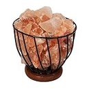 Himalayan Rock Salt Metal Basket Lamp