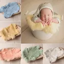 Winter Faux Rabbit Fur Newborn Photography Props Newborn Photo Shooting Background Blanket For Baby