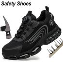 Chaussures de sécurité à bouton rotatif pour hommes baskets de travail Noir