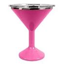 ORCA Chasertini Insulated Martini Style Sipping Cup with Lid - Stainless Steel for Outdoor, Picnic, Poolside, Beach or Patio Party - Pink