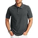 Hanes mens Short Sleeve X-temp W/ Freshiq Polo Shirt, Charcoal Heather, 3X-Large US