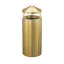 Glaro, Inc. Glaro Inc. Glaro 12 Gallon Ash/Trash Receptacle w/Canopy Top, Satin Brass - H1202BE Aluminum in Gray/Yellow | 39 H in | Wayfair H1502BE