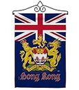British Hong Kong Garden Flag - Set Wall Hanger Regional Nationality Nation International World Country Particular Area - House Decoration Banner Small Yard Gift Double-Sided Made in USA 13 X 18.5