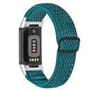 Elastic Band intended for Fitbit Charge 5 Bands, Replacement Stretch Braided Elastics Nylon Wristband Sport Loop Straps intended for Fitbit Charge 5 Women&Men (2)