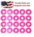 Plastic 20 QTY Clothing Size Rack Divider Blank Pink