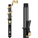 Terviiix Rotating Hair Curler, Automatic Rotating Curling Iron, 1.25 inch Automatic Hair Curler for Long Hair, Ceramic Curling Iron Wand Infused Argan Oil & Keratin with Clamp, 9 Heat Settings