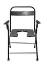 kgn surgical Folding Commode Chair | For Elderly Disabled Man And Pregnant Woman | Durable Steel with Anti-Skid design | Mobile and Comfortable Commode Chair With Toilet Seat for Bathroom Use BLACK