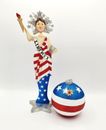 PIER 1 July 4th Decor Lady Liberty & Fire Cracker Bomb Figures Metal Paper Mache