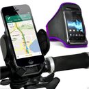 Soporte de teléfono para manillar de bicicleta de calidad + funda protectora de pulsera deportiva✔ púrpura