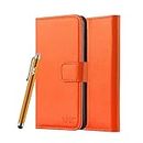 Apple iPhone 6 / 6S Case Luxury Leather Magnetic Flip Wallet Card Holder Stand View Cover (Orange)