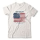 ADRO USA American Flag Printed Cotton T-Shirts for Men |R22-M-NWW-WH-7XL White