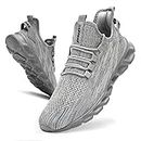 EGMPDA Women Walking Shoes Women Casual Sport Athletic Sneakers Breathable Running Shoes Gym Tennis Slip On Comfortable Lightweight Shoes for Jogging Gray US Size 8.5