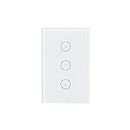 Tuya Zigbee Wi-Fi Smart Switch with Neutral AU 220V Wireless Button Wall Light 120 Switches Alexa Google Home Assistant (zigbee——3-Gang White)