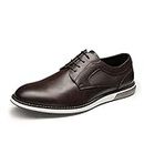 Bruno Marc Men's Plain Toe Oxford Shoes Business Formal Derby Dress Sneakers, DARK/BROWN, 8