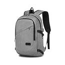 Kono Laptop Backpack Anti-Theft Travel Business Computer Rucksack Work Bag with USB Charging Port Lightweight Laptop Bag Water Resistant College School Backpack Bag for Men Women fits 15.6 Inch (Grey)