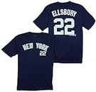 OuterStuff New York Yankees MLB Youth Boys Jacoby Ellsbury # 22 Player Shirt - Navy Blue (2XL (18))