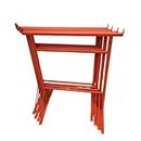 HILL TOP FABRICATIONS LTD - 4 x Builders Trestles Size NO.3, Adjust from 1.0m - 1.8m (Trestle Band Stands) SWL 400kg Made in The UK - Powder Coated Orange for Hard-Wearing Finish. Ideal for Builders.