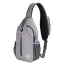 WATERFLY Sling Bag Sling Backpack Crossbody Bag Hiking Daypack for Men Women (Gray Color)