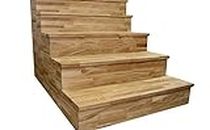 Solid Oak Stair Cladding Kit - Tread: 0.995M x 300mm x 27mm, Riser: 0.995M x 195mm x 18mm - Solid Oak Timber (13 Sets of Tread and Riser)