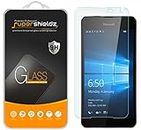 [2-Pack] Microsoft Lumia 650 Tempered Glass Screen Protector, Supershieldz Anti-Scratch, Anti-Fingerprint, Bubble Free, Lifetime Replacement Warranty