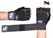 Gym Weight Lifting Gloves Leather Training Straps Body Building Workouts Sports